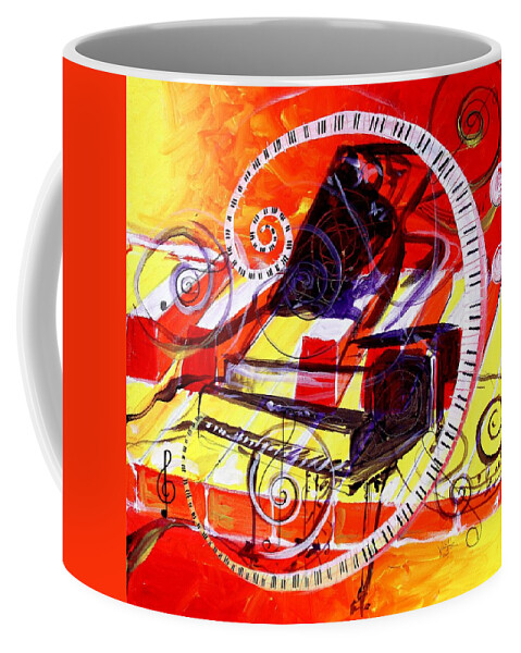 Piano Coffee Mug featuring the painting Abstract Jazzy Piano by J Vincent Scarpace