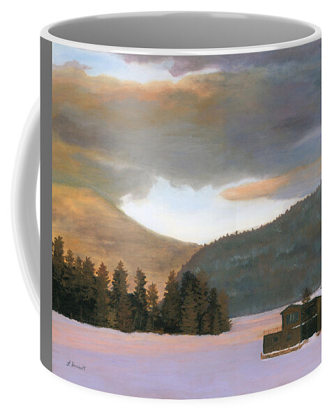 Landscape Coffee Mug featuring the painting Adirondack Morning by Lynne Reichhart