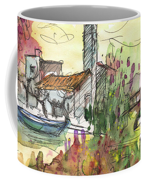 Travel Sketch Coffee Mug featuring the painting Albufera de Valencia 25 by Miki De Goodaboom