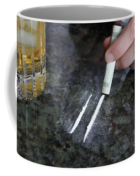 Beverage Coffee Mug featuring the photograph Alcohol And Cocaine by Photo Researchers