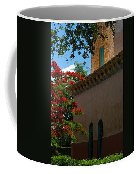 Alhambra Water Tower Coffee Mug featuring the photograph Alhambra Water Tower Windows and Door by Ed Gleichman