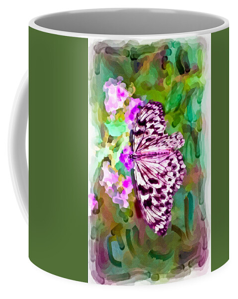 Butterfly Coffee Mug featuring the digital art Almost Abstract Butterfly by Ches Black