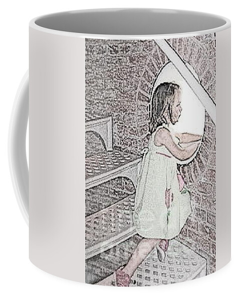 Cape May Lighthouse Coffee Mug featuring the photograph Almost to the Top by Nancy Patterson