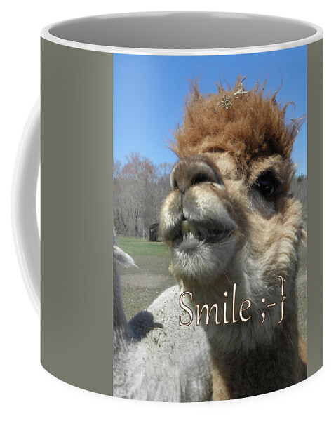 Alpaca Coffee Mug featuring the photograph Alpaca Smile by Kim Galluzzo Wozniak