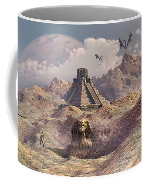 Reptoid Coffee Mug featuring the digital art An Alien World With Earth-like by Mark Stevenson