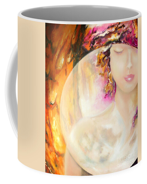 Angel Luna Coffee Mug featuring the painting Angel Luna by Michael Rock