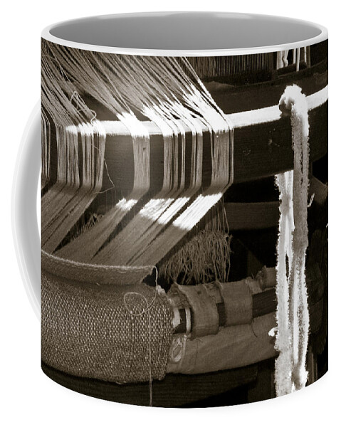 Loom Coffee Mug featuring the photograph Antique Hand Loom by Carolyn Marshall
