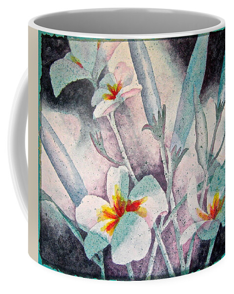 Watercolor Coffee Mug featuring the painting Arrangement in Teal by Carolyn Rosenberger