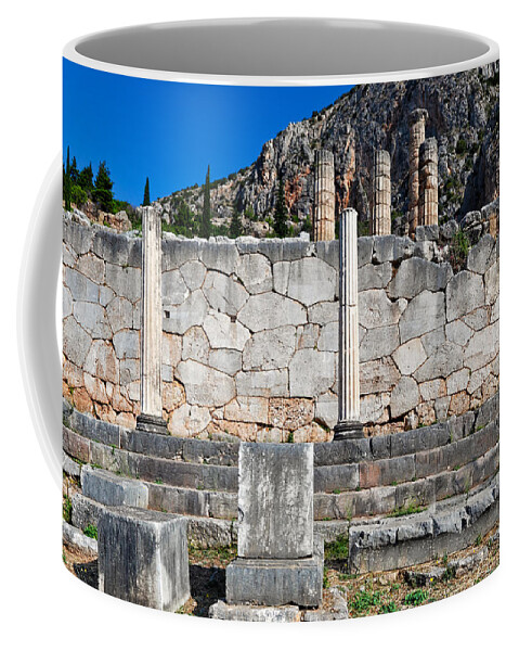 Ancient Coffee Mug featuring the photograph Athenian Stoa - Delphi by Constantinos Iliopoulos