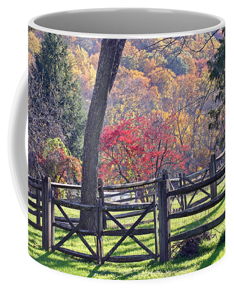 Autumn Coffee Mug featuring the photograph Autumn Fences by David Rucker