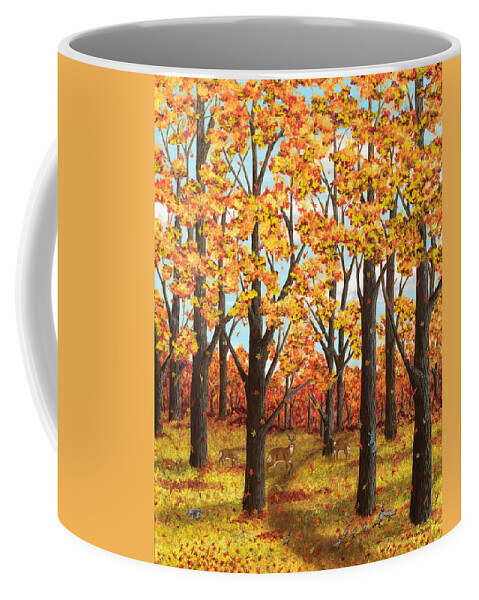 Print Coffee Mug featuring the painting Autumn Meadow by Katherine Young-Beck