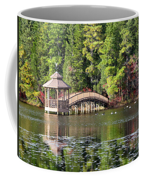 Bridge Coffee Mug featuring the photograph Autumn Pond by Clara Sue Beym