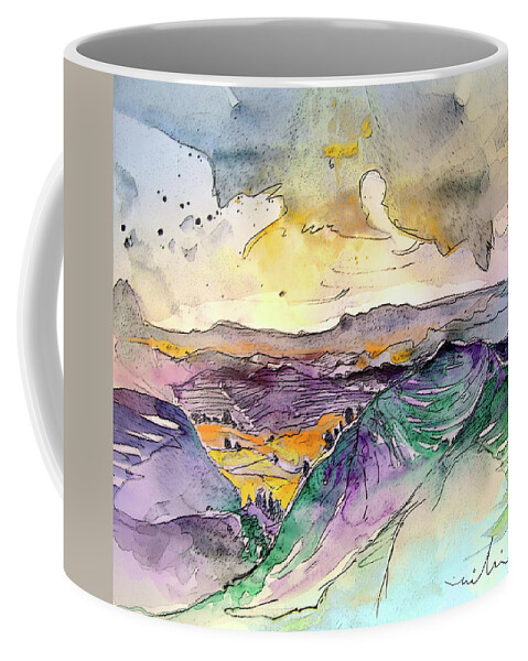 Landscapes Coffee Mug featuring the painting Auvergne 03 in France by Miki De Goodaboom