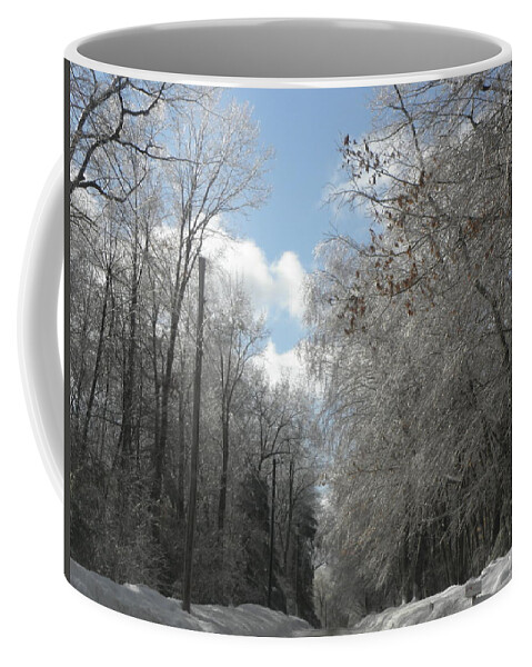 Ice Coffee Mug featuring the photograph Back Roads of Connecticut after an ice and snow storm by Kim Galluzzo