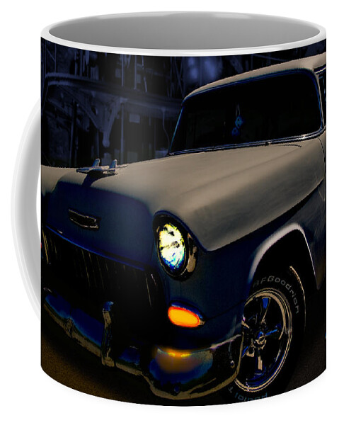 55 Chevy Coffee Mug featuring the photograph Bad 55 Chevy Rat Rod by Chas Sinklier