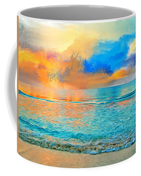 Bali Coffee Mug featuring the painting Bali Sunset by Dominic Piperata