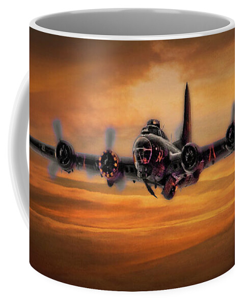 Aviation Coffee Mug featuring the photograph Battle Scarred but Heading Home by Chris Lord