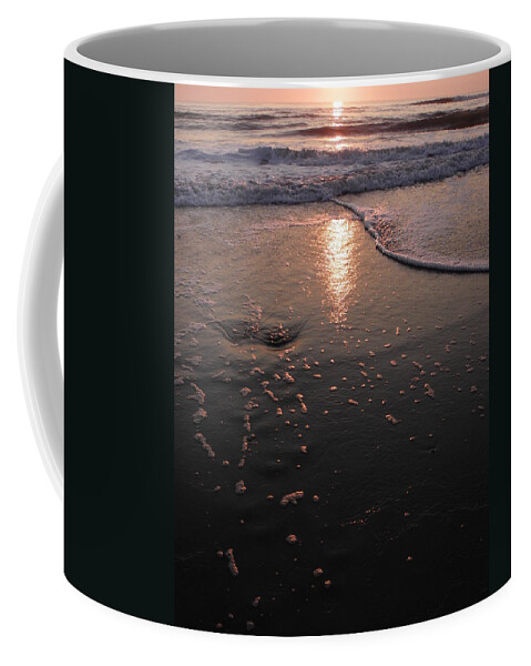 Beach Coffee Mug featuring the photograph Beach And Wave Refections by Kim Galluzzo