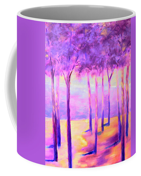 Landscape Coffee Mug featuring the painting Beach in Whiting by Karin Eisermann