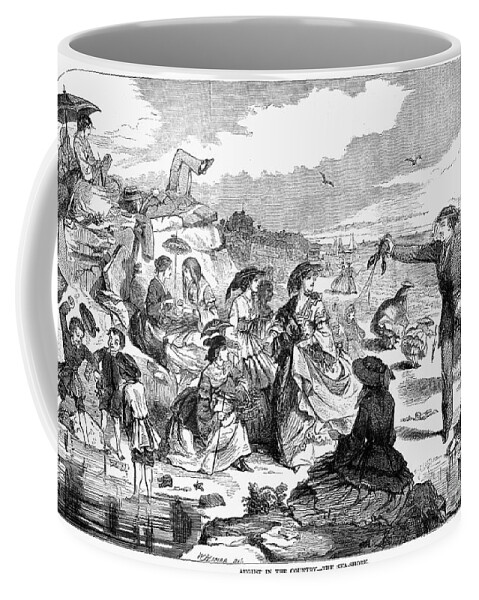 1859 Coffee Mug featuring the photograph Beach Scene, 1859 by Granger