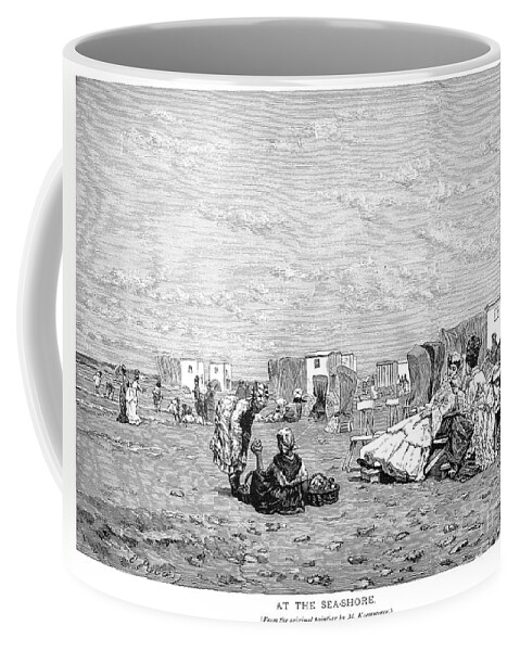 19th Century Coffee Mug featuring the photograph Beach Scene, 19th Century by Granger