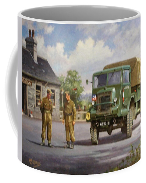 Lorry Coffee Mug featuring the painting Bedford QL by Mike Jeffries
