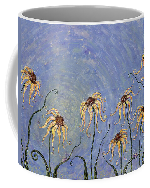 Floral Coffee Mug featuring the painting Big Blue Sky by Tanielle Childers