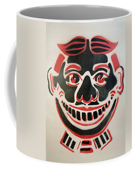 Tillie Of Asbury Park Coffee Mug featuring the painting Black and red Tillie on White by Patricia Arroyo