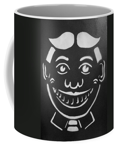 Tillie Of Asbury Park Coffee Mug featuring the painting Black and White Tillie by Patricia Arroyo