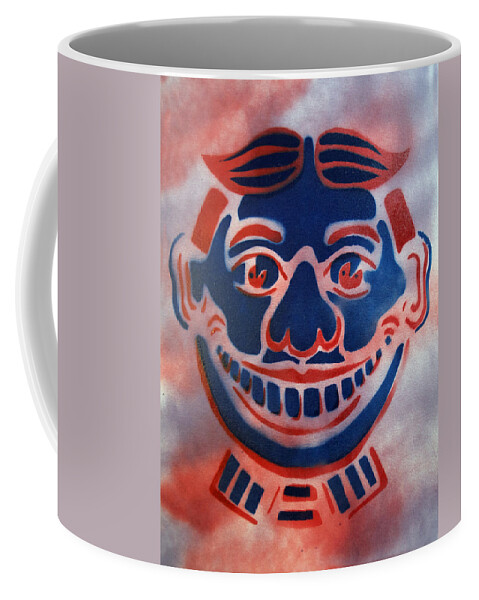 Tillie Of Asbury Park Coffee Mug featuring the painting Blue and Red Tillie by Patricia Arroyo