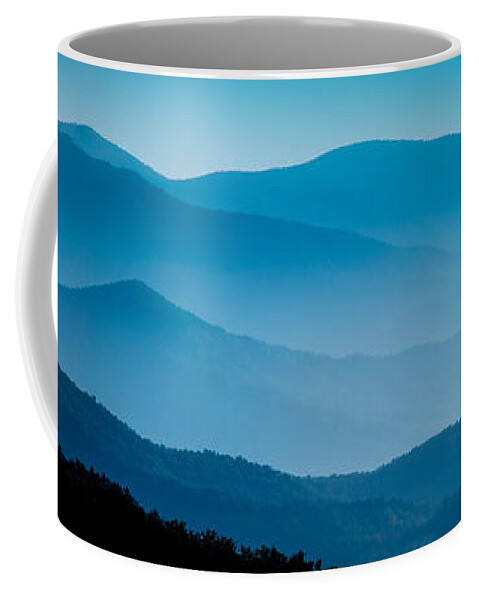 Asheville Coffee Mug featuring the photograph Blue Ridges Panoramic by Joye Ardyn Durham