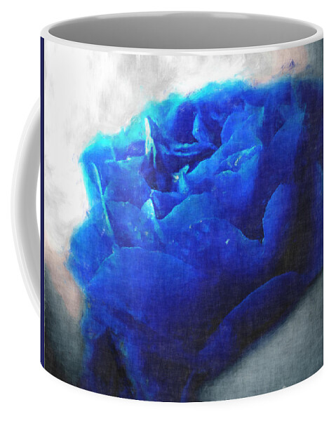  Coffee Mug featuring the digital art Blue Rose by Debbie Portwood