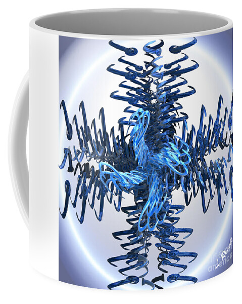 Digital Coffee Mug featuring the digital art Blue Streamers by Leslie Revels