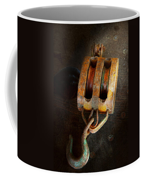 Fishing Coffee Mug featuring the photograph Boat - Block and Tackle II by Mike Savad