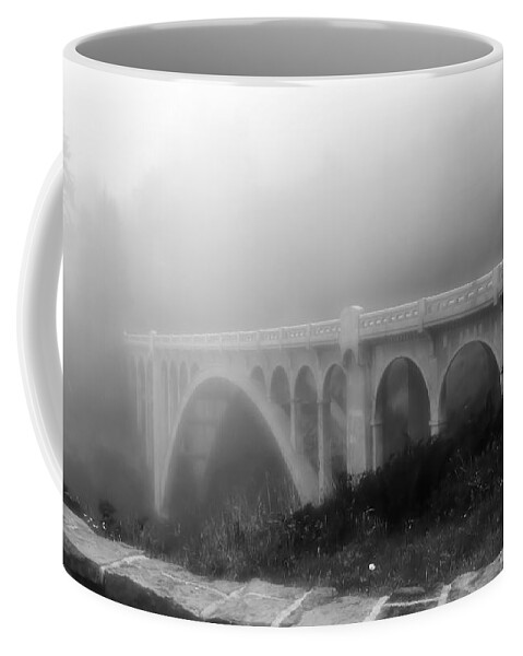 Stone Wall Coffee Mug featuring the photograph Bridge In Fog by KATIE Vigil