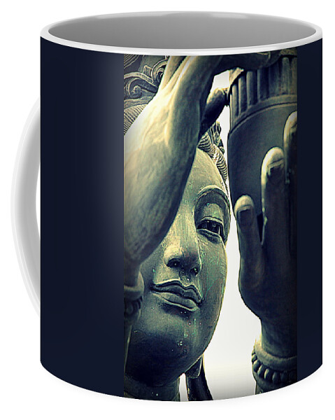Buddha Coffee Mug featuring the photograph Buddhist Statue by Valentino Visentini