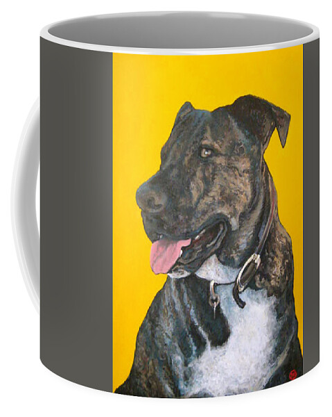 Dog Portrait Coffee Mug featuring the painting Buddy by Tom Roderick