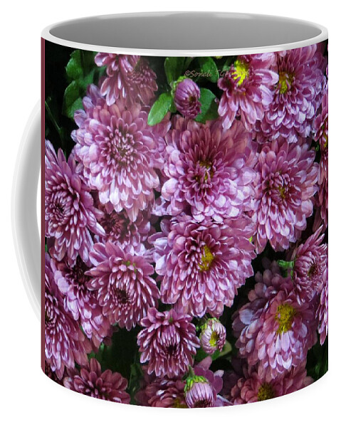 Pretty Chrysanths Coffee Mug featuring the photograph Bunch of Chrysanths by Sonali Gangane