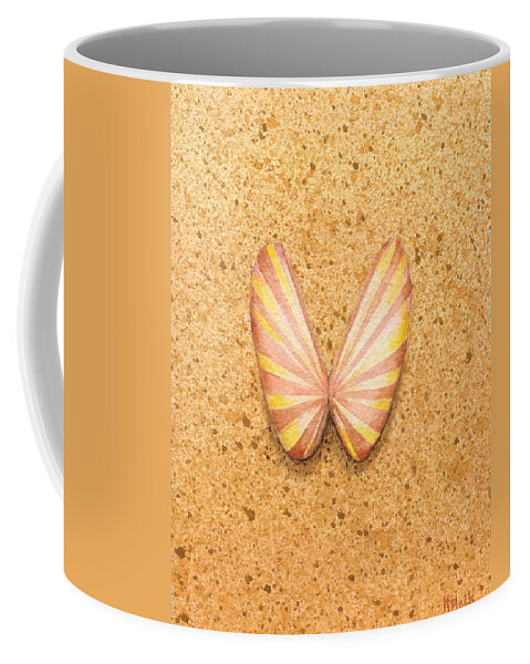 Print Coffee Mug featuring the painting Butterfly Sea Shell by Katherine Young-Beck