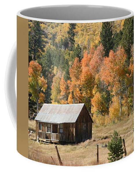 Cabin Coffee Mug featuring the photograph Cabin in Autumn by Anthony Trillo