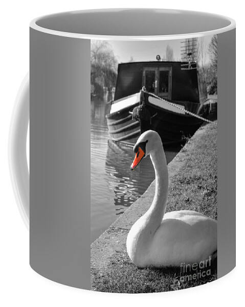  Yhun Suarez Coffee Mug featuring the photograph Canal Swan by Yhun Suarez
