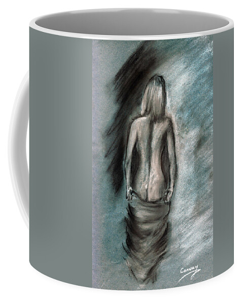 Figure Coffee Mug featuring the drawing Celeste by Tom Conway
