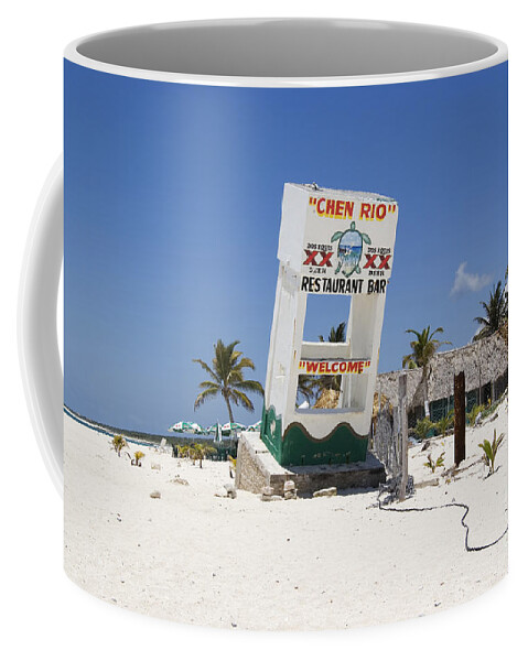 Cozumel Coffee Mug featuring the photograph Chen Rio Beach Bar Cozumel Mexico by Shawn O'Brien