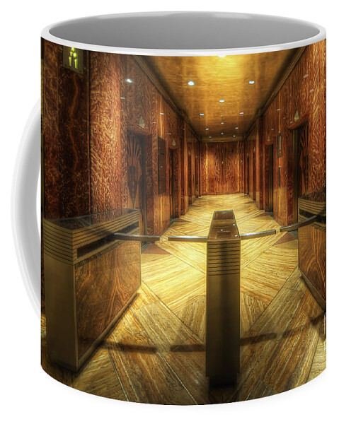  Yhun Suarez Coffee Mug featuring the photograph Chrysler Building Elevator Lobby by Yhun Suarez