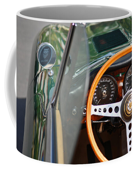 Jaguar Coffee Mug featuring the photograph Classic Green Jaguar Artwork by Shane Kelly