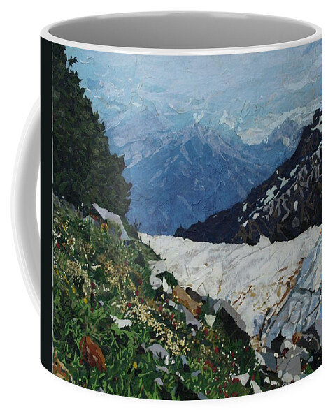 Landscape Coffee Mug featuring the painting Climbing Mount Rainier by Leah Tomaino