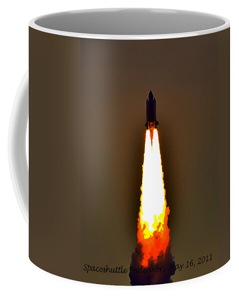 Endeavor Coffee Mug featuring the photograph Closer View of the Launch by Dorothy Cunningham