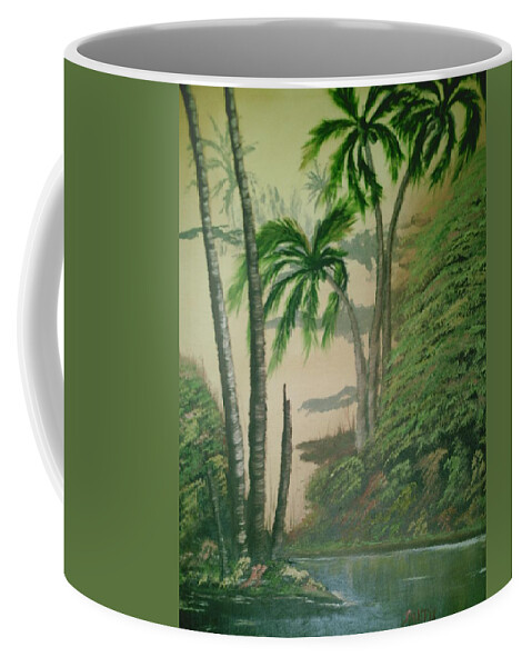 Coconut Trees Coffee Mug featuring the painting Coconut Grove by Jim Saltis