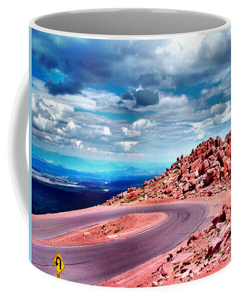 Pikes Peak Coffee Mug featuring the digital art Colorado Bender by Barkley Simpson