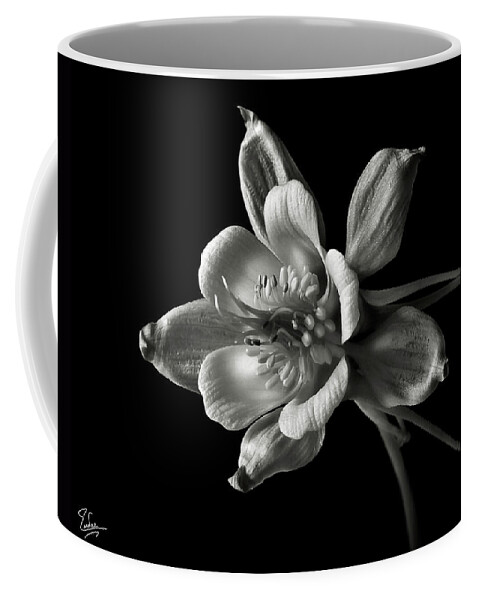 Flower Coffee Mug featuring the photograph Columbine in Black and White by Endre Balogh